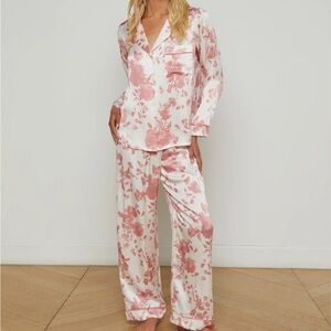 NWT Eberjey Inez Silk Long Pajama Set